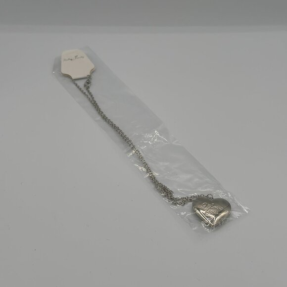 NWT Silver Heart Locket Necklace – “I Love You” Engraved Pendant - Picture 5 of 5